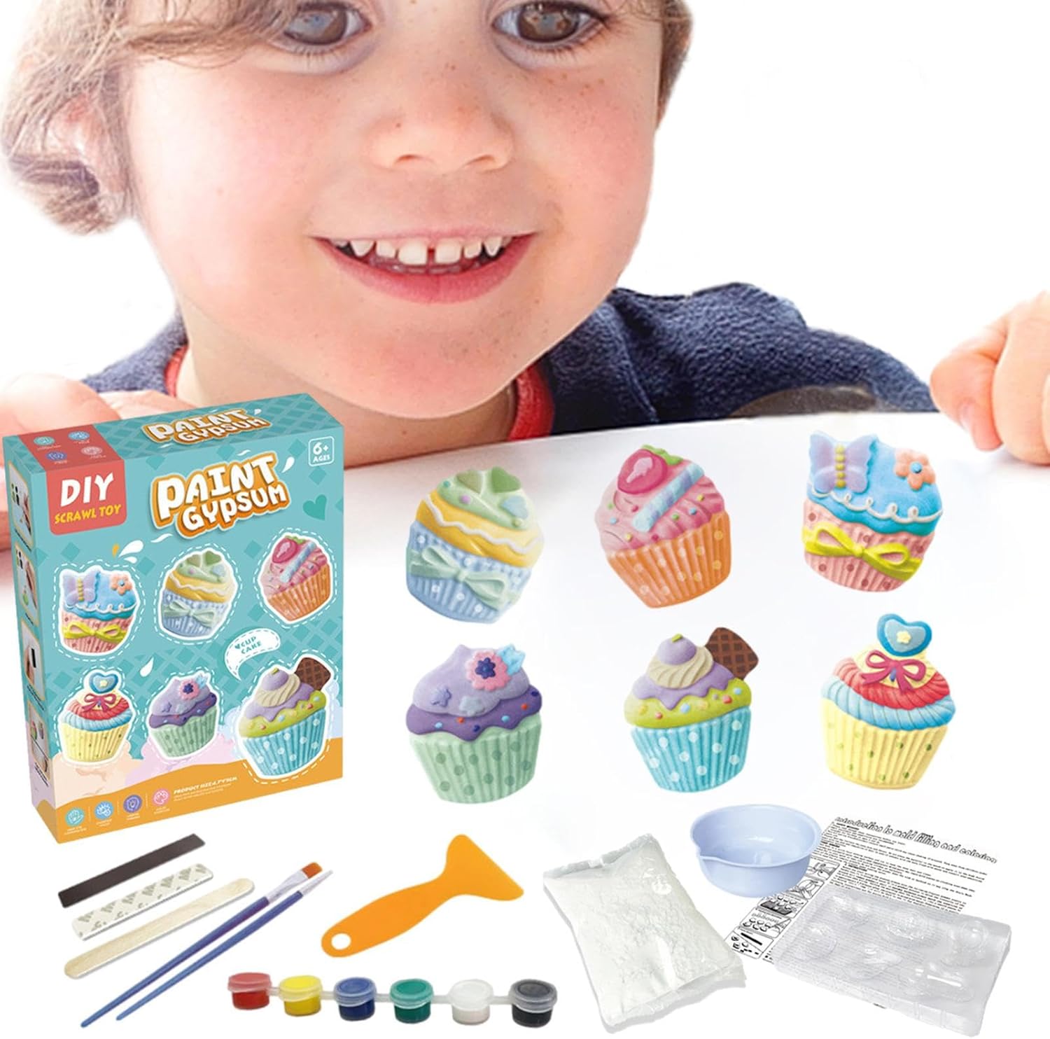 Amazon.co.jp Plaster Paint Set, PP Minifigure Paint Kit, Kids Friendly