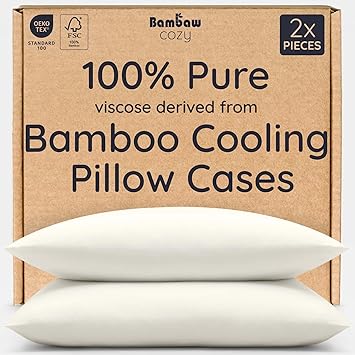 100% Viscose Derived from Bamboo Pillowcase Standard Size (Set of 2)