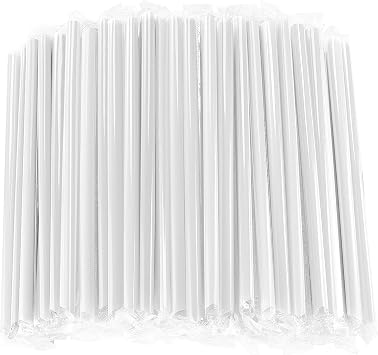 300 Pcs Clear Boba Straws Smoothie Straws,Individually Wrapped Disposable Plastic Jumbo Large Wide-mouthed Milkshake Drinking Straws0.43" Diameter and 9.45" long
