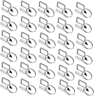 20 Pcs 1 Inch Key Fob Hardware with Key Rings, Key Chain Fob Wristlet Hardware, Silver