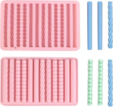 2Pcs oat bar mold - 12 long biscuit molds- Chocolate silicone mold for baking candies/energy bars, cheesecake, dried fruit cereal cookies 2, Pink