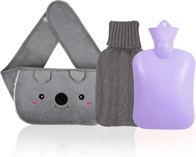 Hot Water Bottle, Koala Rubber Warm Water Bag with Soft Plush Waist