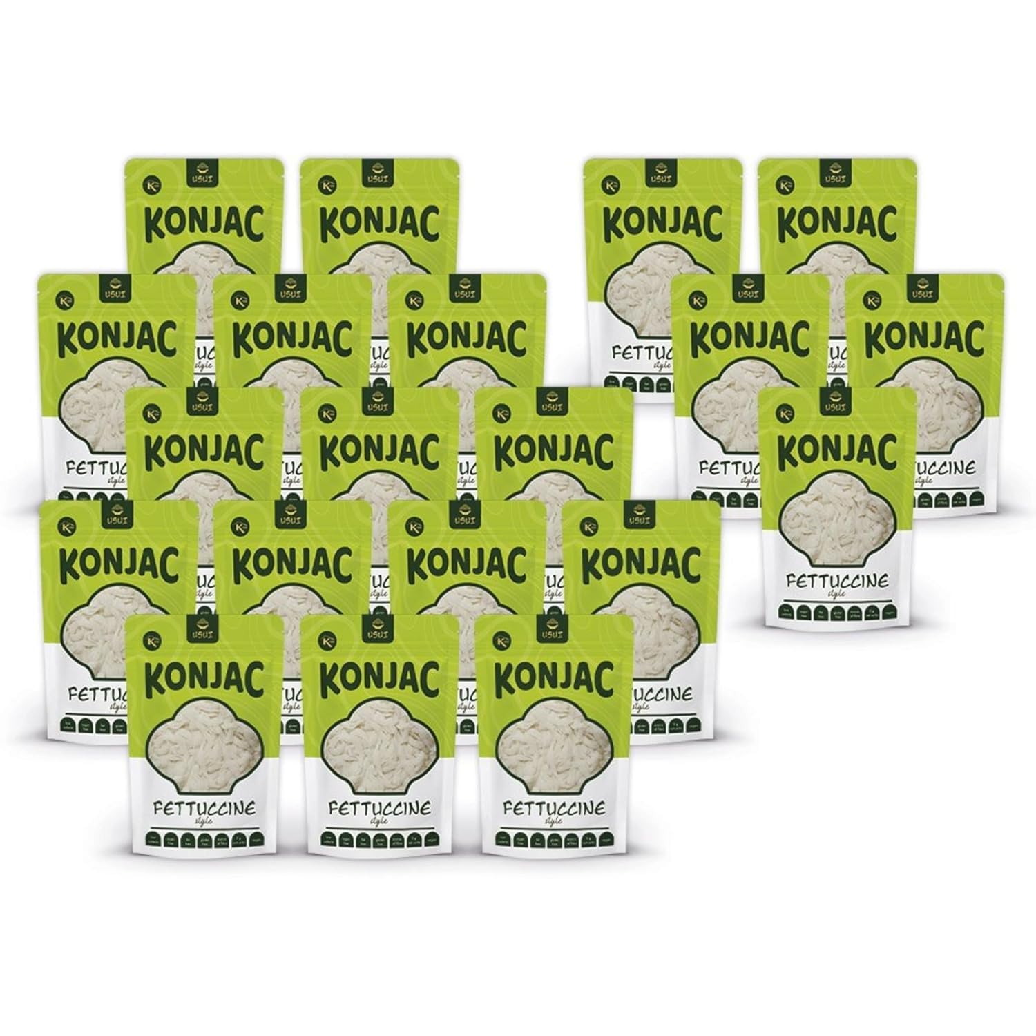 USUI Fettuccine de Konjac 20 unidades Fideos Shirataki Low Carb Keto sin gluten