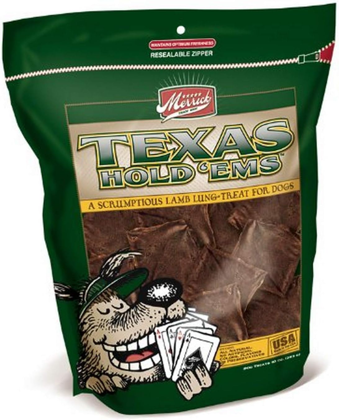 Merrick Texas Hold Em'S Lamb Lung Fillets Treats For Dogs, 12-Ounce