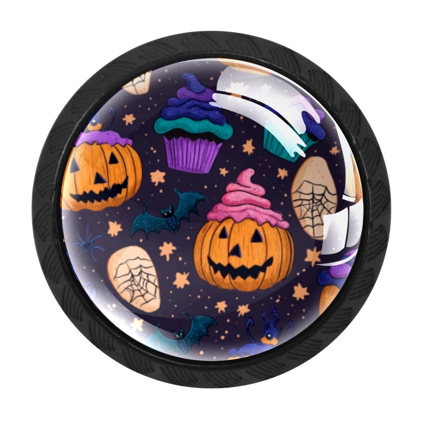 Chenzzzz Multicolored 01 4 Pcs Halloween (32) Cabinet Knobs Crystal Drawer Pulls For Kitchen, Bathroom Cabinet, Dresser And Cupboard