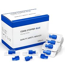 100 Pack Luer Stopper Closing Cones Dual Male-female Individually Packaged Sterile Luer Replacement Cap for Male/female Connectors Blue