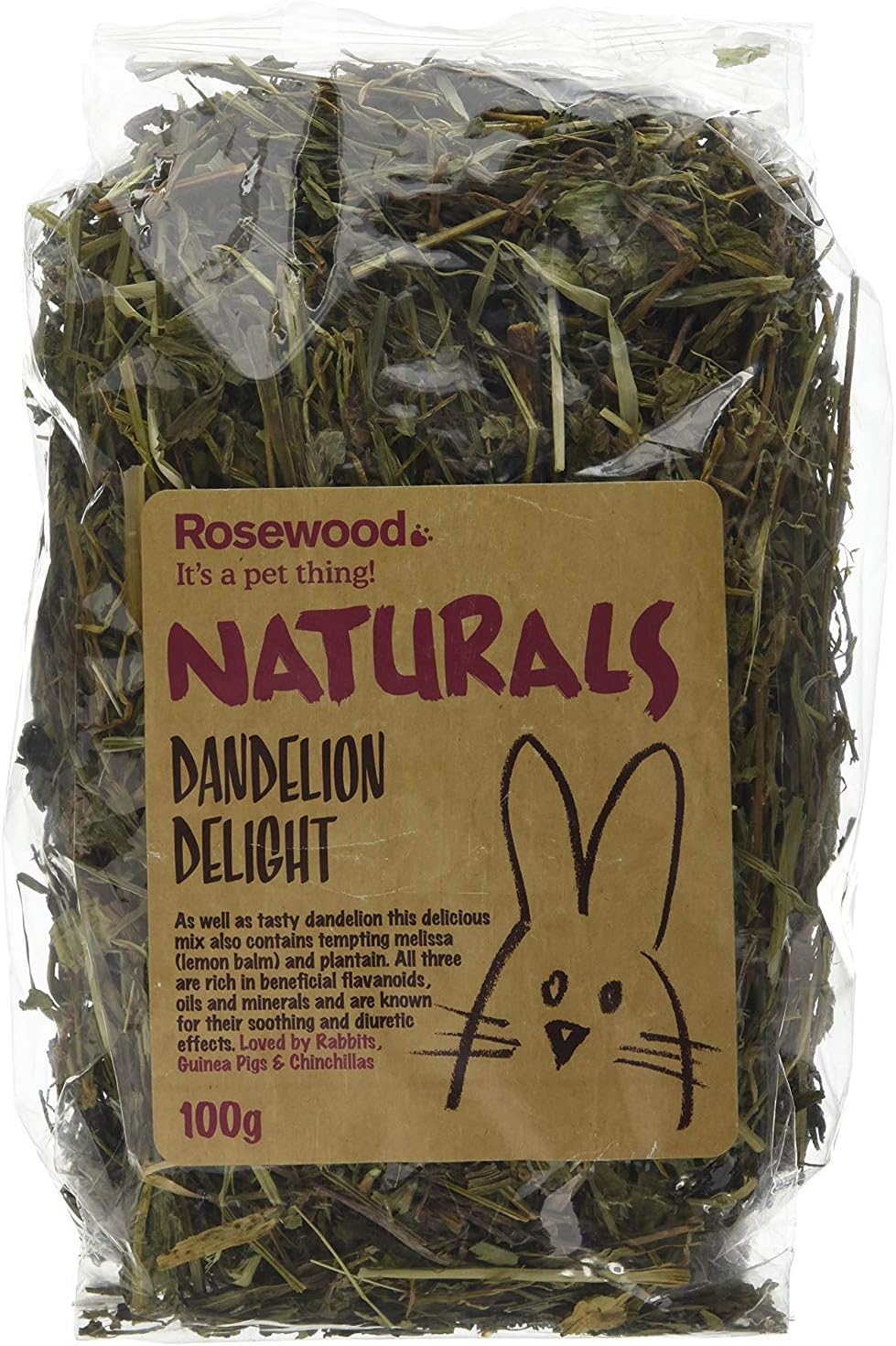 Rosewood Boredom Breaker Natural Treats Dandelion Delight 100g (Pack of 2)