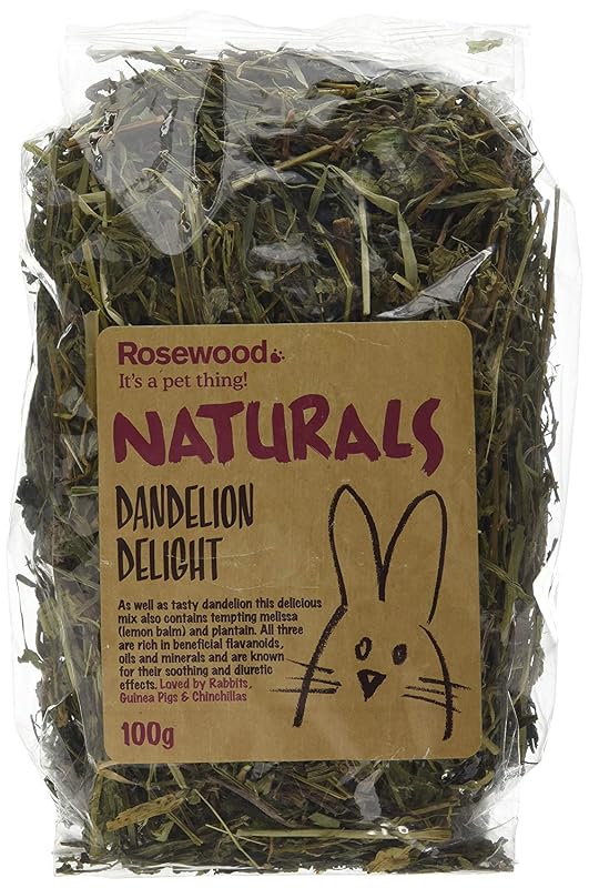 Petisco natural para pequenos animais Rosewood Boredom Breaker Dandelion Delight, Pacote com 2 de 100 g