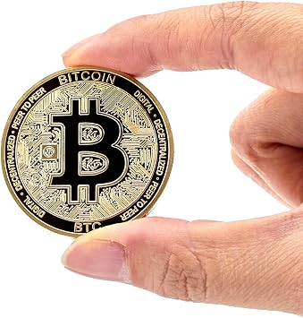 Bitcoin Coin New Edition Gold Bitcoin Coins with Case and Stand, Collector Gifts Crypto BTC Coins for HODL Fan 1 PC