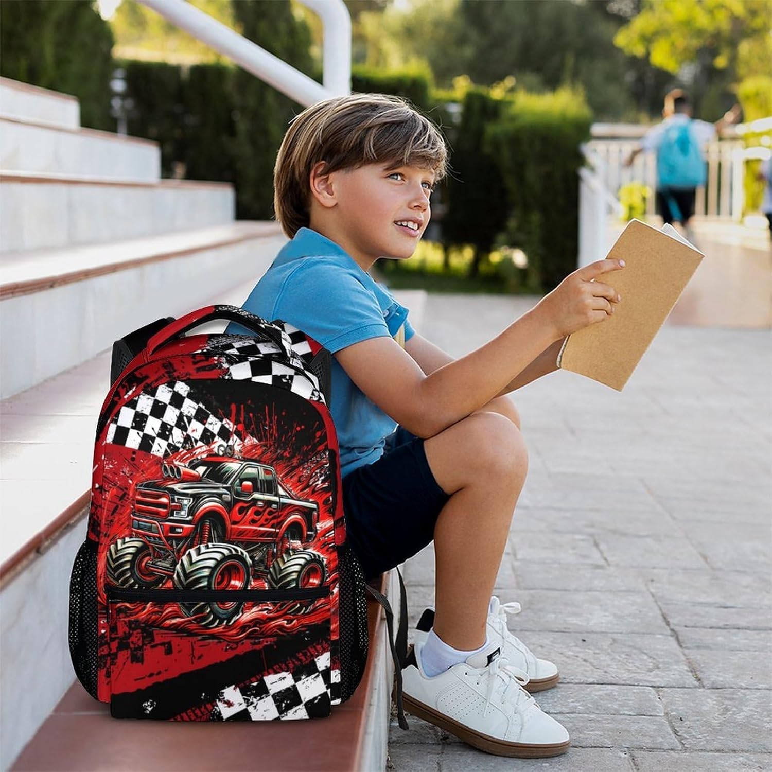 Kids Boys Backpack Truck Backpacks for School Travel Casual, Toddler Backpacks for Kindergarten Elementary Primary Back to School