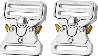 DEVPSISR Tactical Buckle 교체용 2팩, 개 목걸이, 열쇠고리, 사냥 벨트 백용 금속 버클 클립