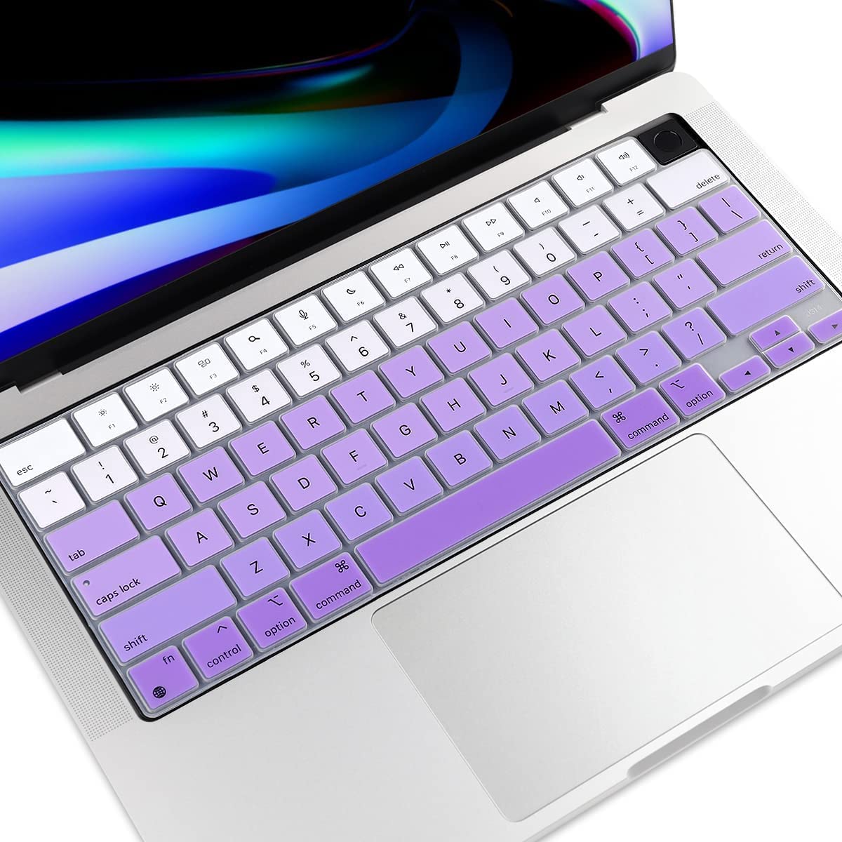 FACTOTECH Premium Keyboard Cover Skin Ultra Thin for MacBook Air 15" M3 M2 (A3114 A2941), Air 13.6" (A3113 A2681) 2024-2021, Pro 14" 16" M3 M2 M1 (A2918 A2992 A2779 A2442 A2991 A2780 A2485)- GR PURPLE-image-42