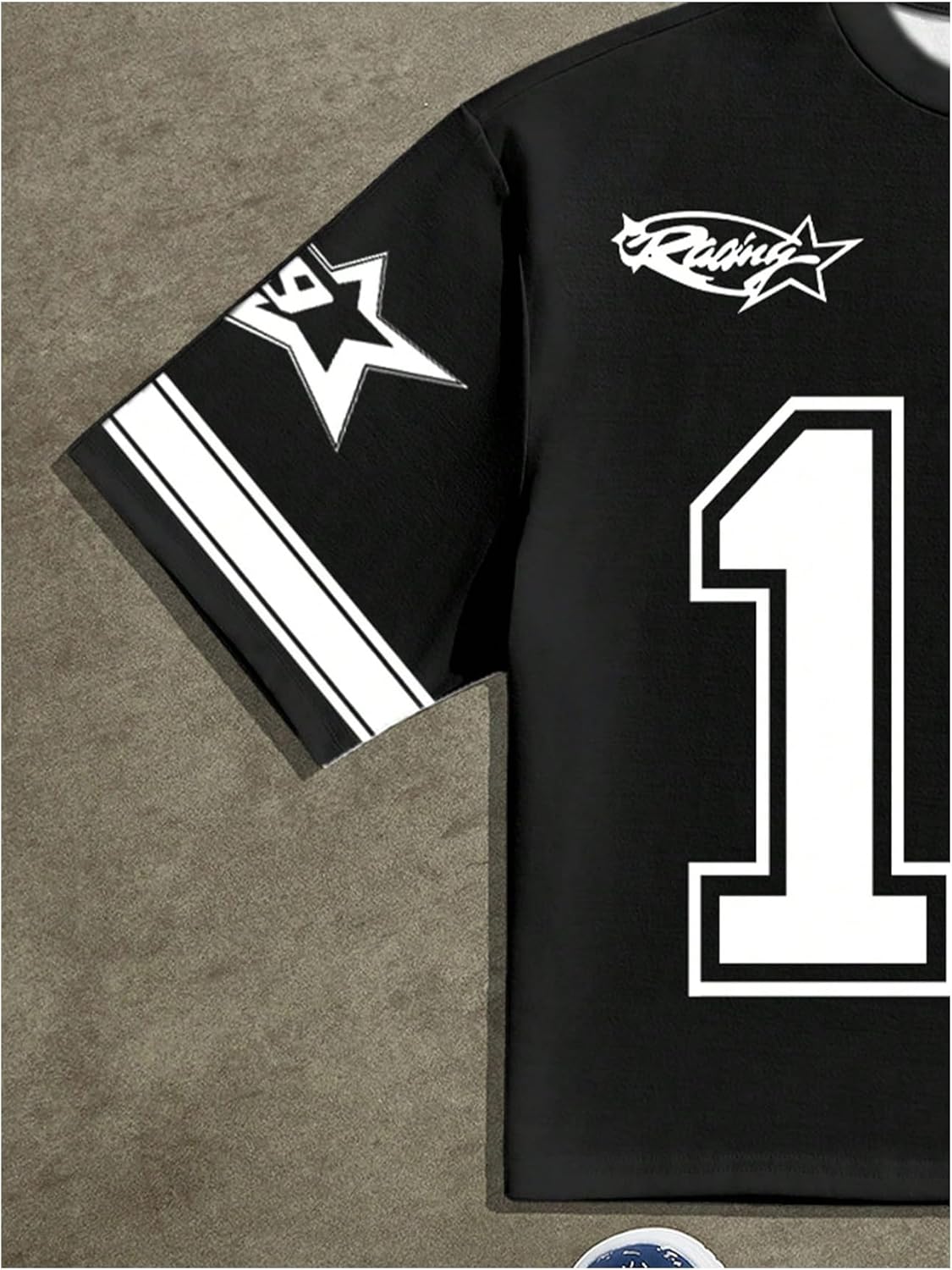 Men's Number Graphic Short Sleeve Jersey Shirts Y2K Star Crew Neck Loose Fit Casual T Shirt Streetwear - Image 3