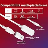 HyperX Cloud III, Cuffie da Gaming, Connessione Cablata, Bianca - 3