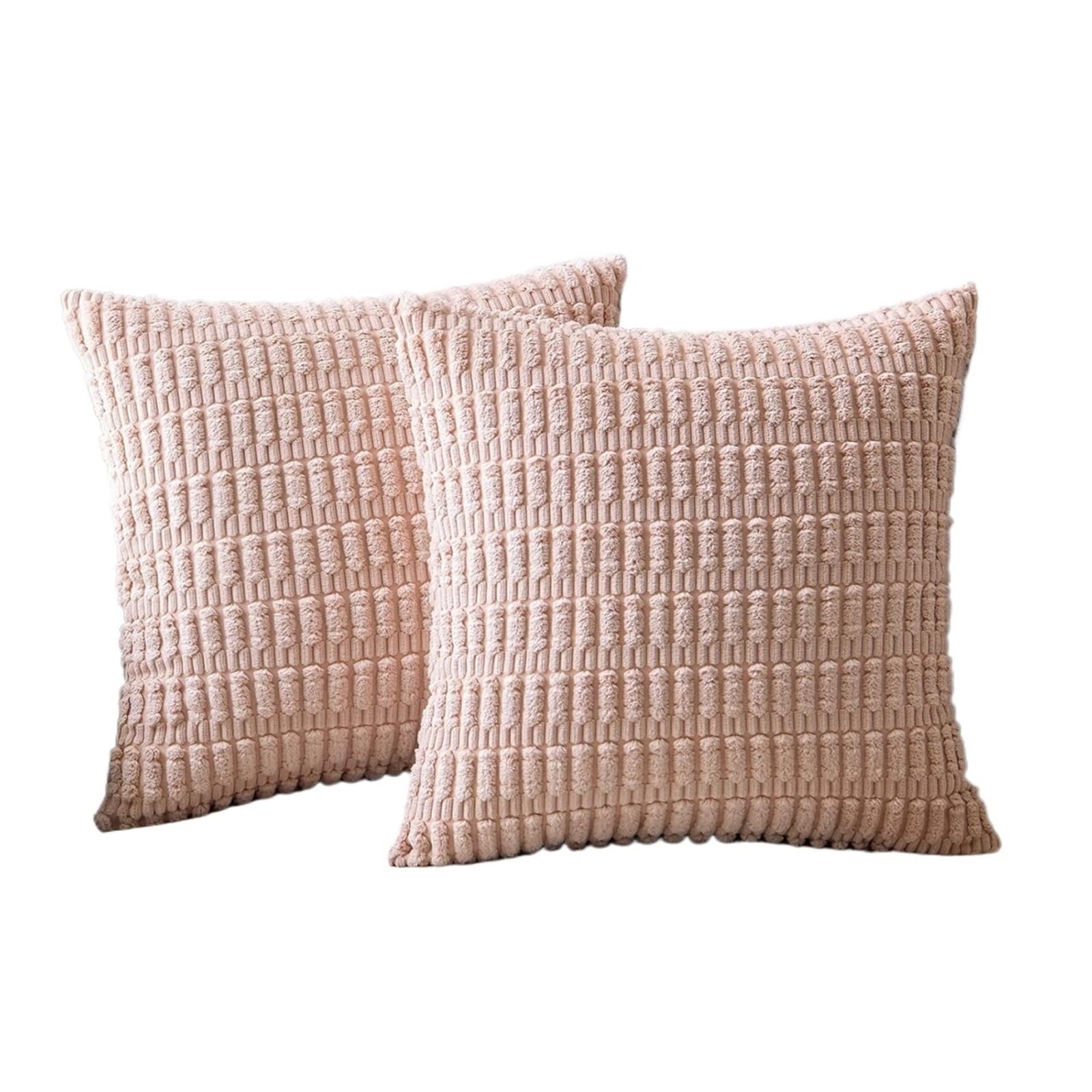 HEUchuan Corduroy Cushion Covers 2Pcs Pillow Covers 18 X Inch Soft Corduroy Decorative Throw Pillows Couch Home Decor for Cushion Sofa Bedroom for Sofa Couch Bedroom(Red,50x50CM)