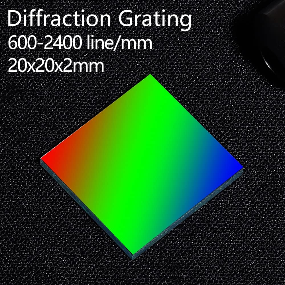 Beugungsgitter Holografisches Glas 600-2400 Linien Physikalisches Optikexperiment Spektroskopisches interferenzoptisches Instrument (Color : 1000 Lines 1mm, Diameter : 20x20mm)