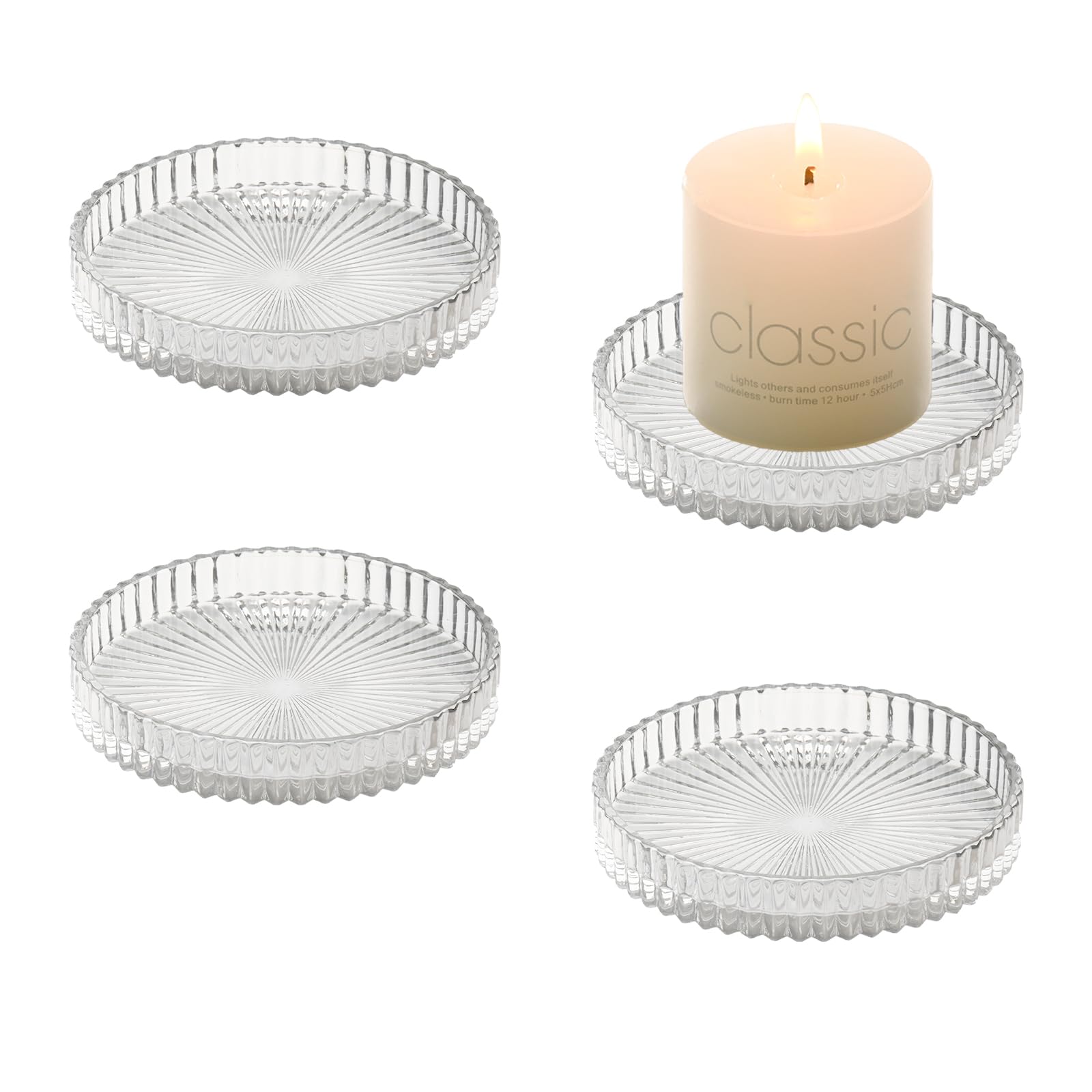 NKlaus 1x Piatto Per Candele 10cm Alluminio Oro Look Opaco - 12