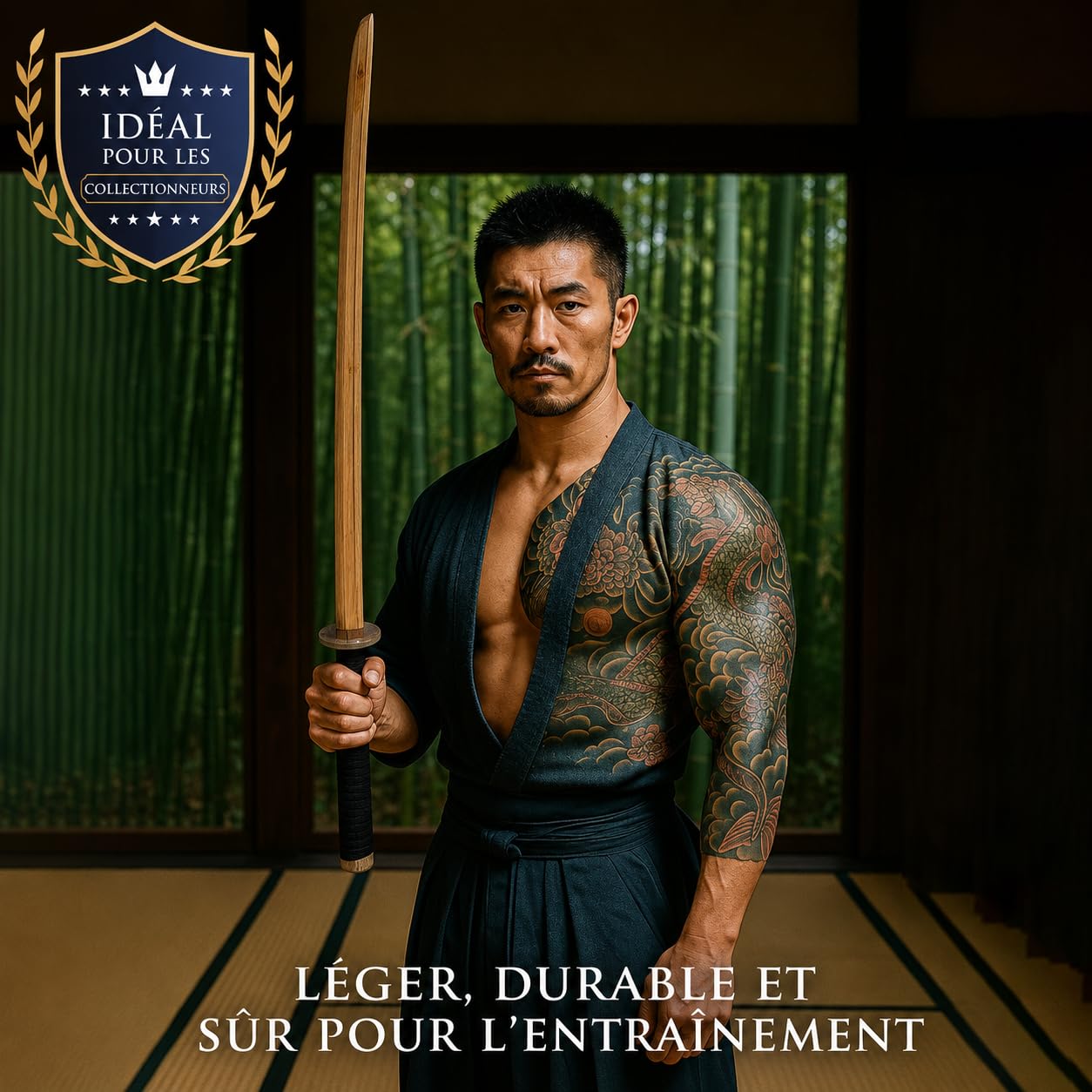 Bokken en Bois Shinai Katana Wakizashi Tanto Kendo Épée Accessoires d'armes en Bois Kendo Entraînement Sabre Samouraï