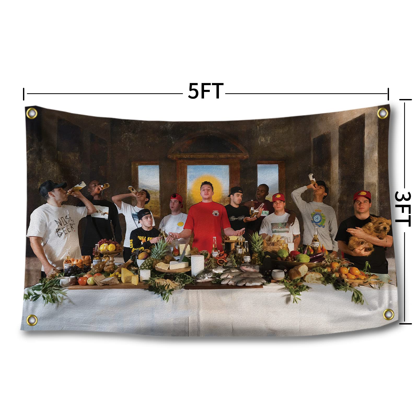 Last Supper Parody Flags 3x5 Feet Full Send Nelk Boys Banner Funny