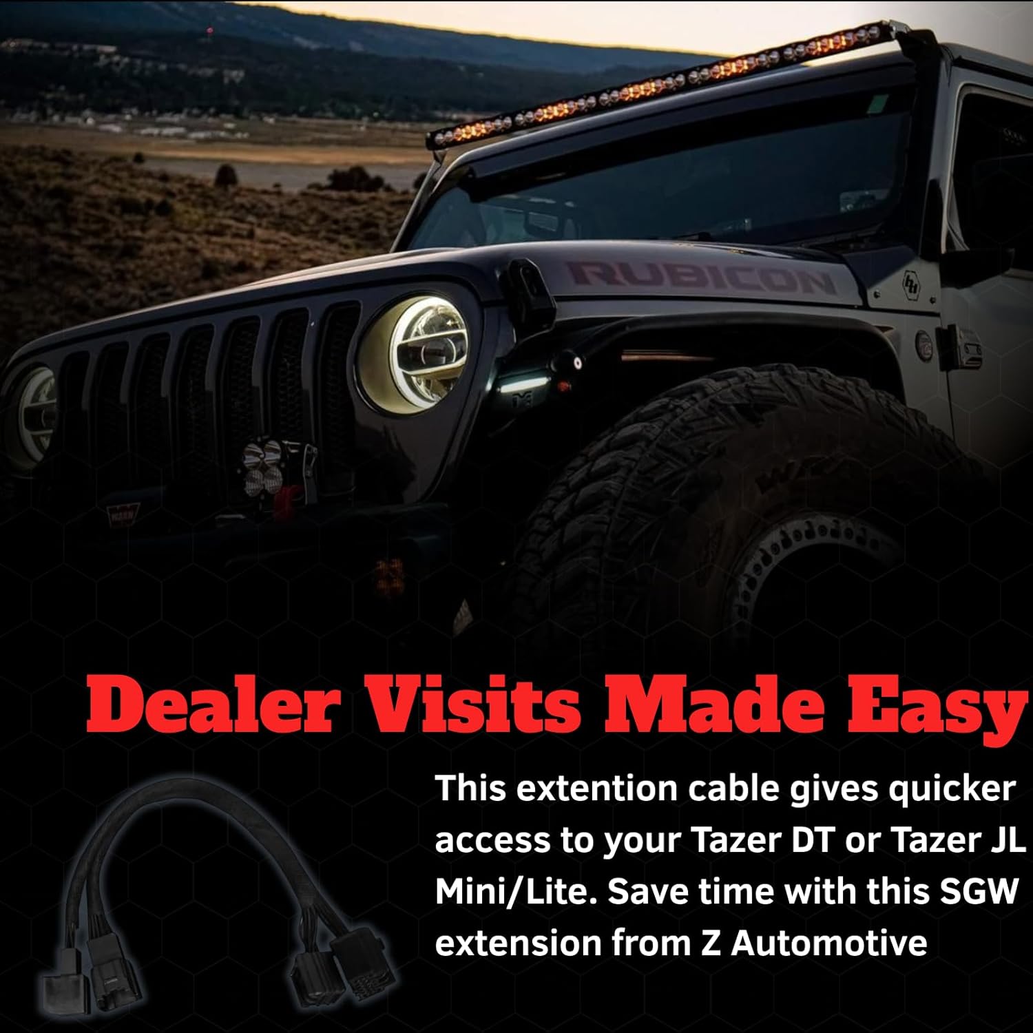 Z Automotive SGW Extension Cable - Compatible with: Gladiator 2020+/Wrangler 2018+/Ram 1500 2019+/RAM TRX 2021+