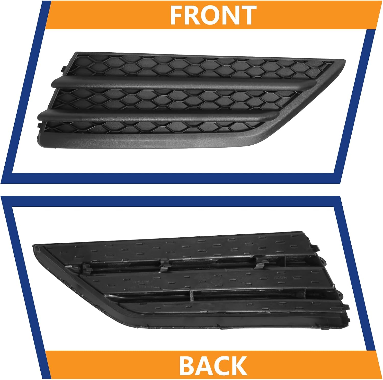 BXZ Front Bumper Insert Fog Light Lamp Cover Outer Grille Pair for 2016 2017 2018 Honda Pilot LX EX EX-L