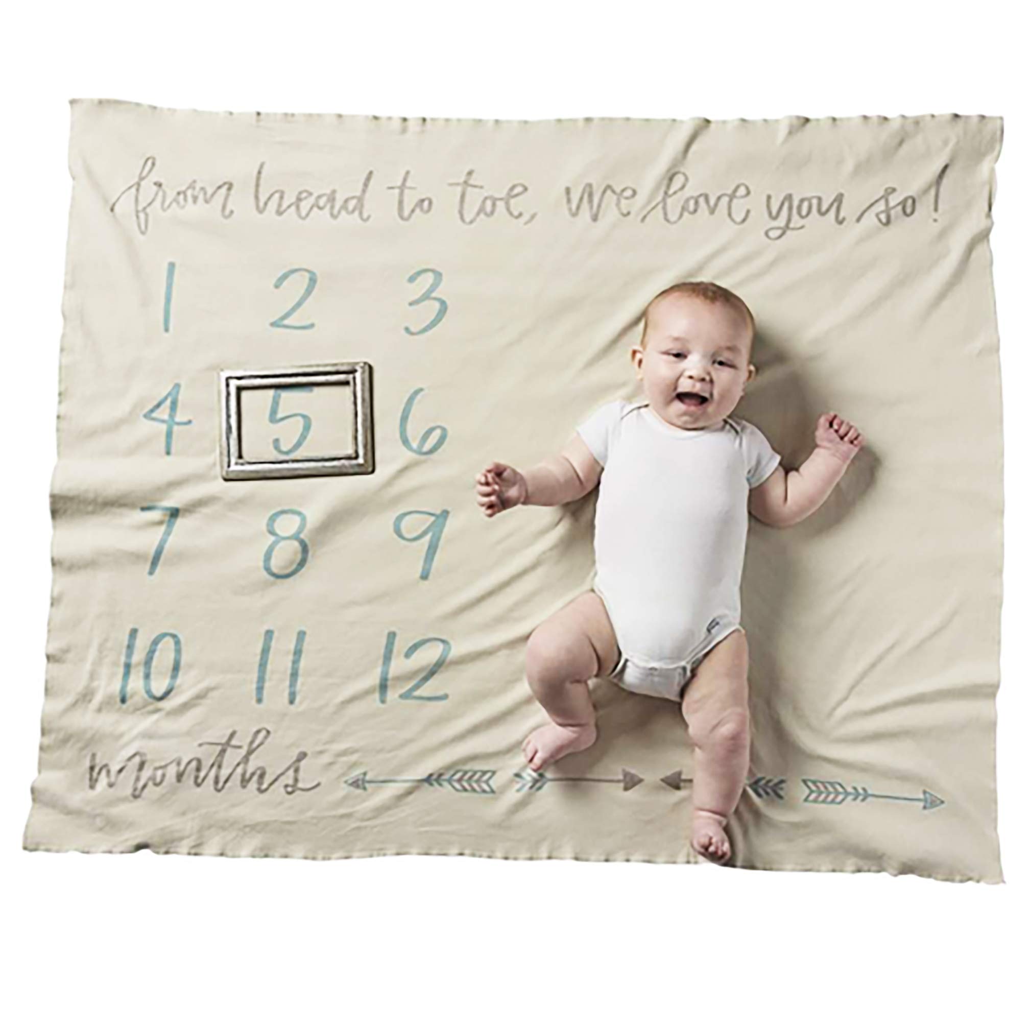 Primitives By Kathy Baby Milestone Blanket – Little Man Design, 42x36 Inches, Super Soft Jersey Cotton For Monthly Photos - View #9