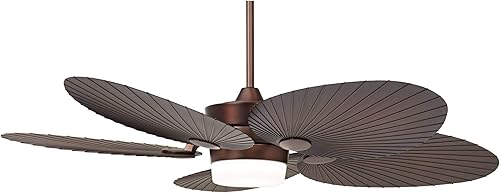 Miniatura 7 de Casa Breeze - Ventilador de techo tropical costero para interiores y exteriores de 52 pulgadas con luz LED control remoto al aceite bronce cepillado