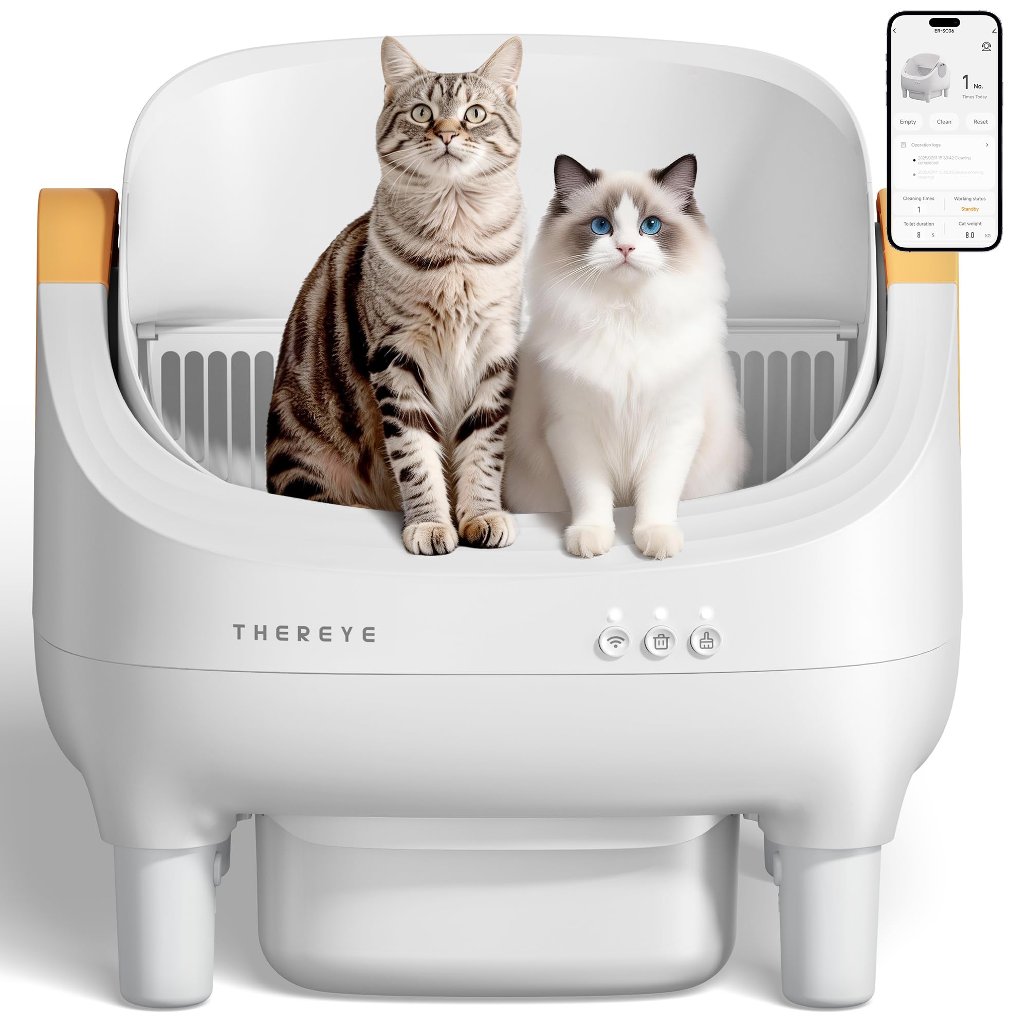 Amazon.com: Thereye Self Cleaning Cat Litter Box, Open-Top