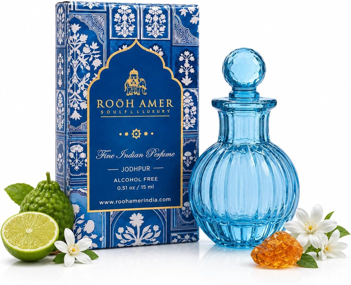 Jodhpur (Adonis) Aquatic Attar Perfume for Men & Women, 15ml โ Long Lasting Alcohol-Free Fresh Marine Perfume Oil | Cool Citrus Ittar | Fine Indian Unisex Fragrance & Luxury Gift