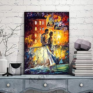 Henypt Quadro Olio su Tela Quadro Moderno su Tela Romantica Coppia innamorata innamorata Foto Parete Soggiorno Camera da Letto Decorazione Parete Frameless-Frameless_50 * 70