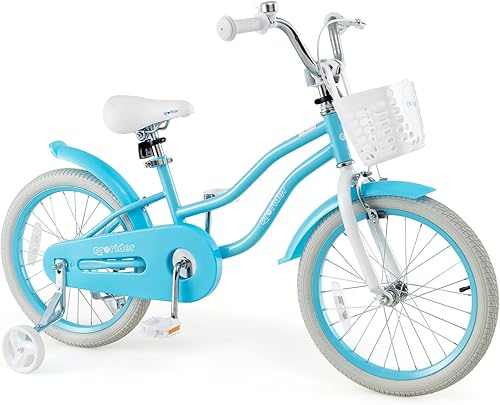 Miniatura 25 de BABY JOY Bicicleta infantil, 12 14 16 18 20 pulgadas, para niños y niñas, con asiento ajustable, cesta removible, freno de mano y freno de