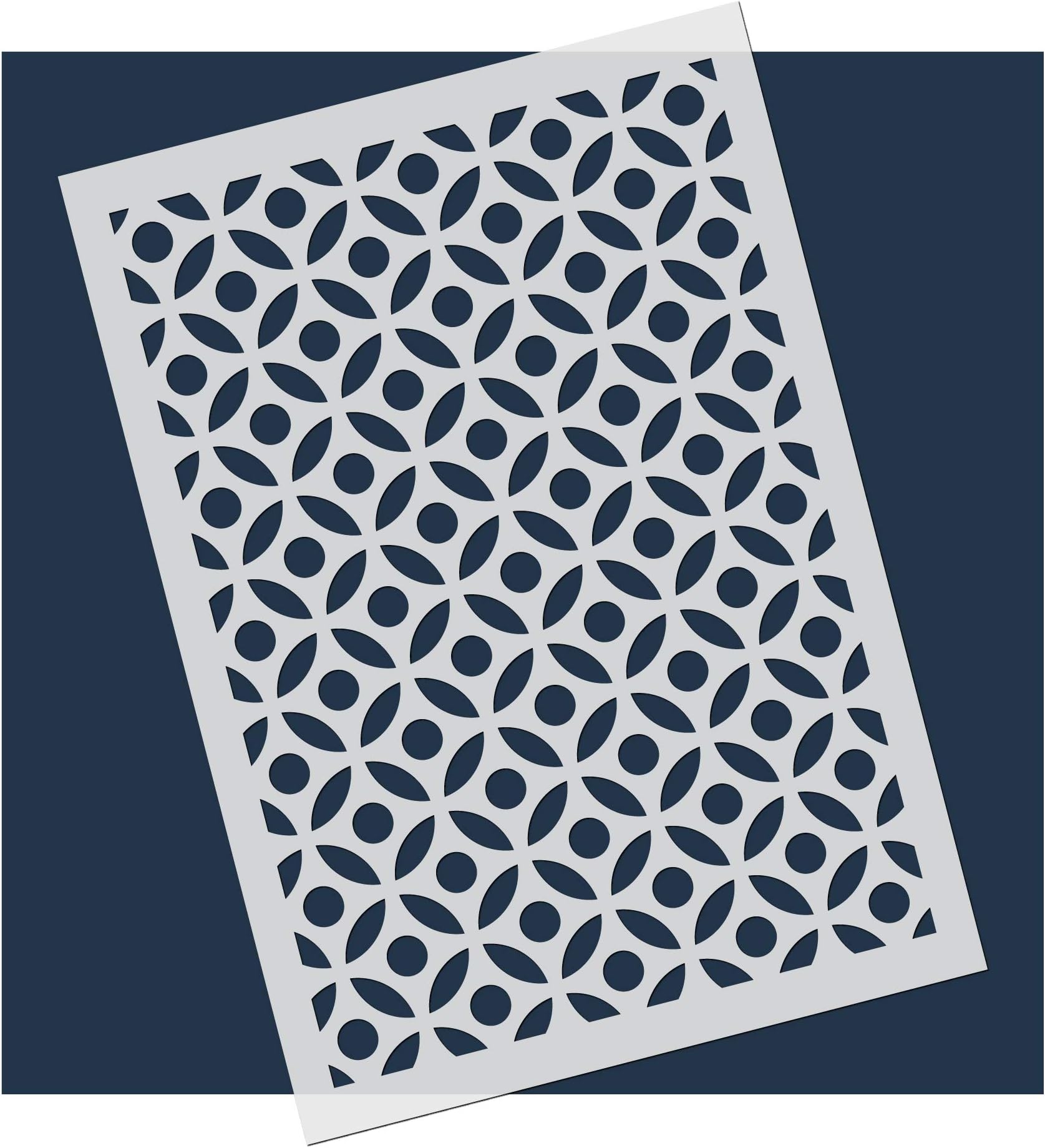 The Stencil Studio Chloe Dots Pattern Stencil. Geometric Repeatable Pattern Stencil. Reusable Stencil. Paint an Allover Pattern on Walls and Furniture. Suitable with any type of paint Size Small (A4)