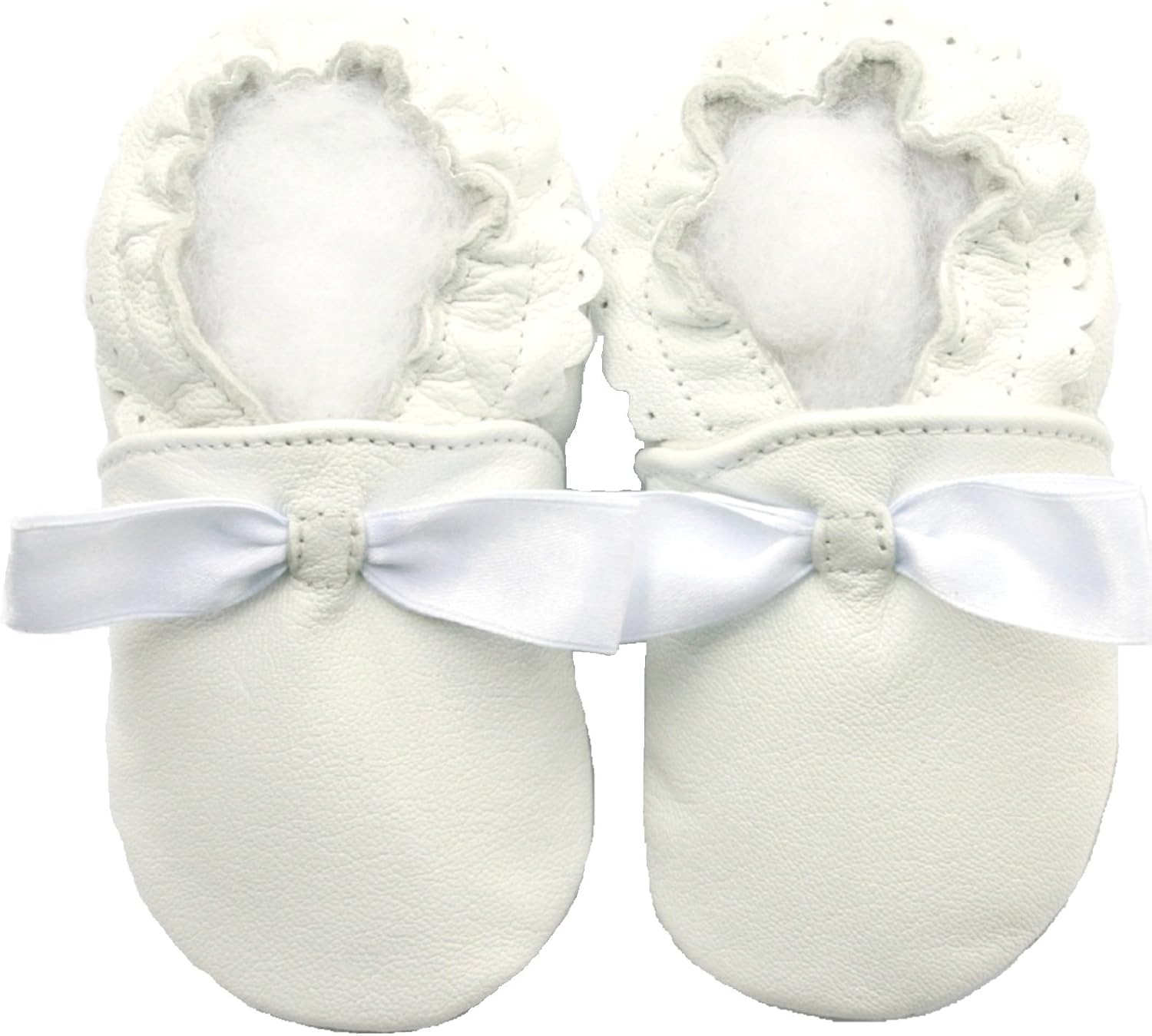 Jinwood Leather Baby Soft Sole Shoes Boy Girl Infant Children Kid Toddler Crib First Walk Gift Party White 0-2Y