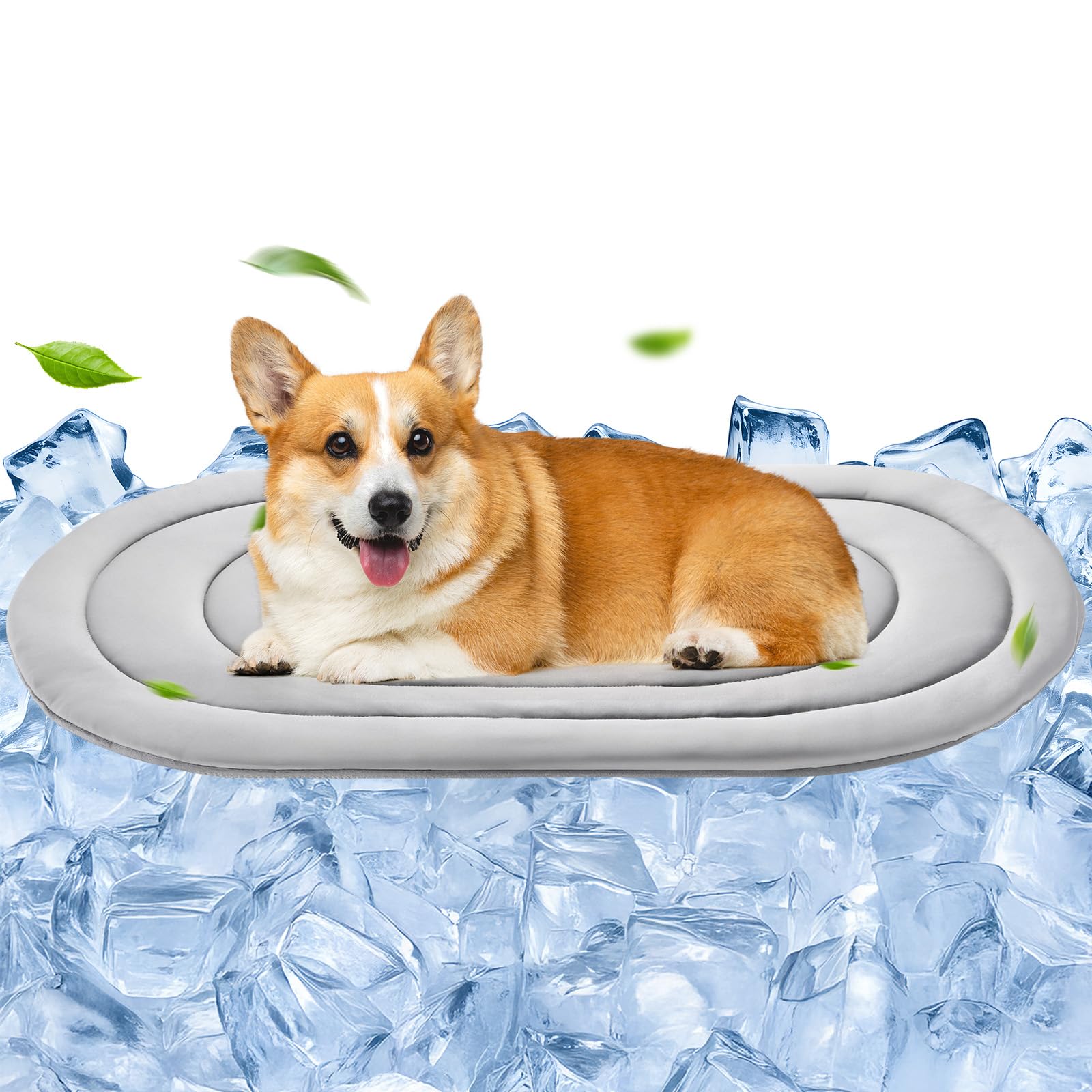 Tapis de refroidissement réversible pour chien et chat en coton et soie glacée