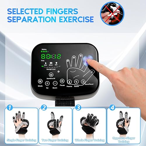 Miniatura 2 de Guantes de robot de rehabilitación de mano para mejora de accidente cerebrovascular función de memoria Recuperación de accidentes cerebrovasculares,