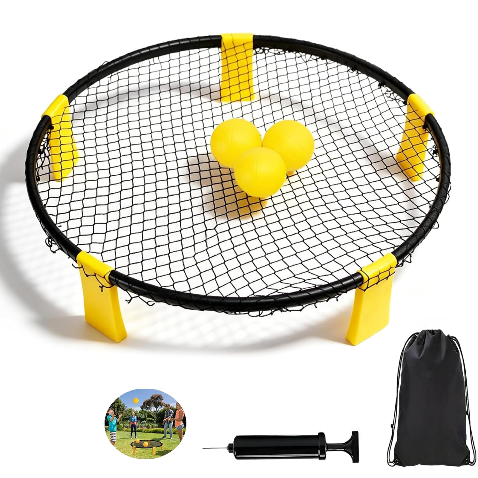 Set da Gioco Roundnet, Set Include Palle, reti, Borsa, Pompa a Sfera e Regole –Divertimento in Giardino e in Spiaggia