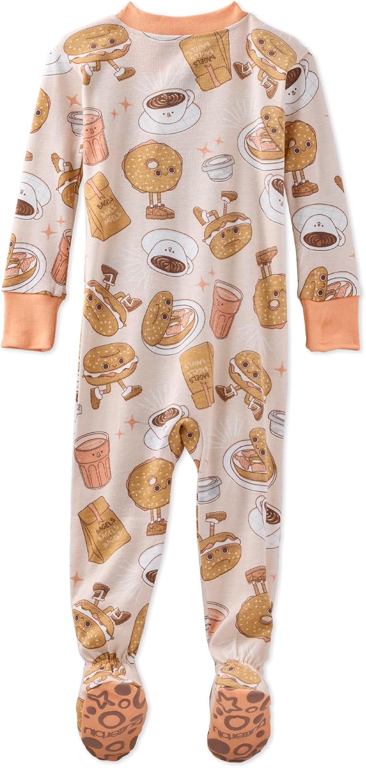 Butterblu Cruz Snug-fit Footed Pajamas 100% Organic Cotton Zip Front Sleeper PJs w/Grippers for Baby Boys & Girls