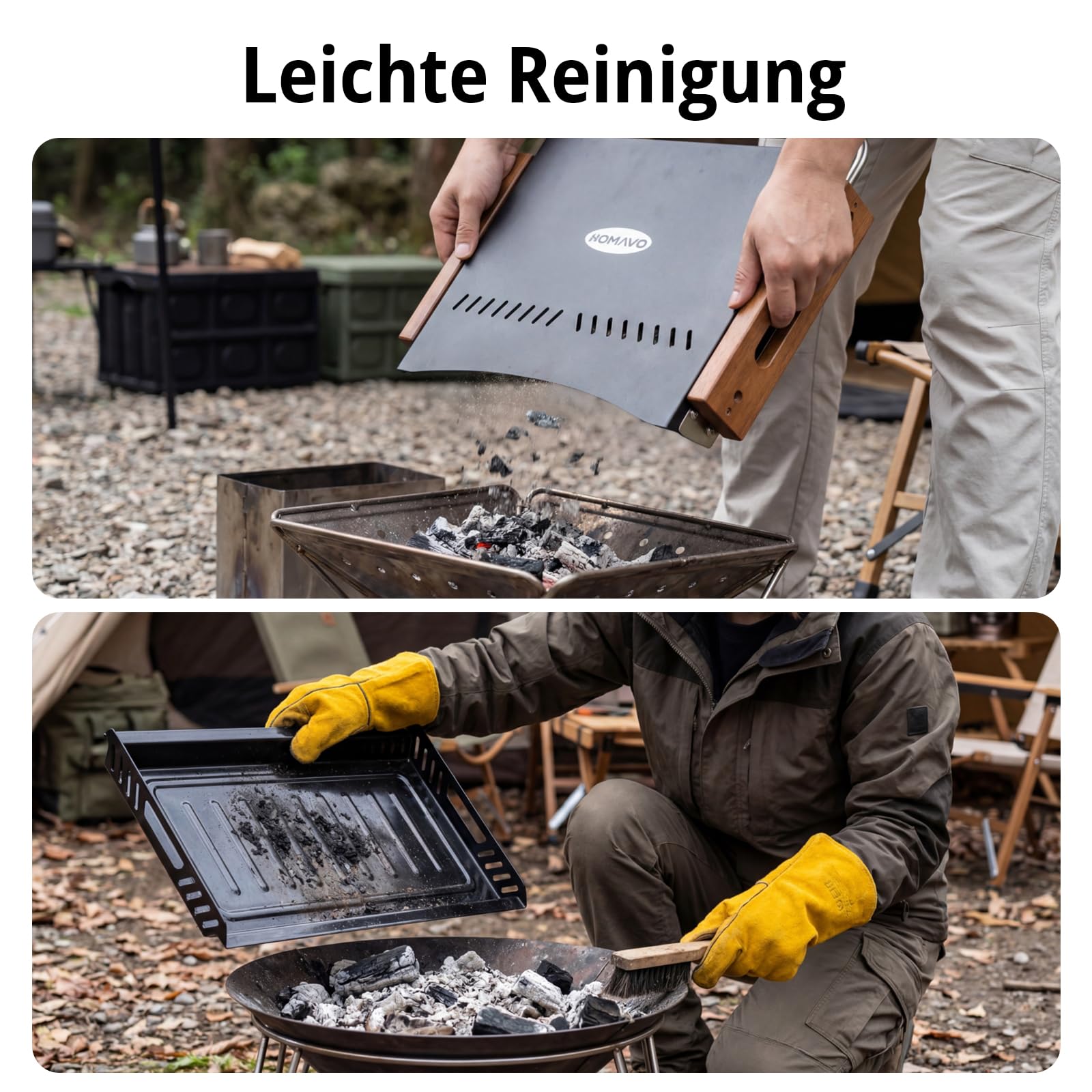 Holzkohlegrill tragbar mit Zubehörset, klappbarer Grill 38,15 x 20,95 cm, werkzeuglose Montage, 2-fach höhenverstellbar, ideal für Balkon Garten Camping