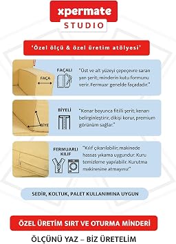 Xpermate Özel Ölçü Palet Minderi Bahçe İç Ve Dış Mekan Minder Koltuk Minder (Sarı)