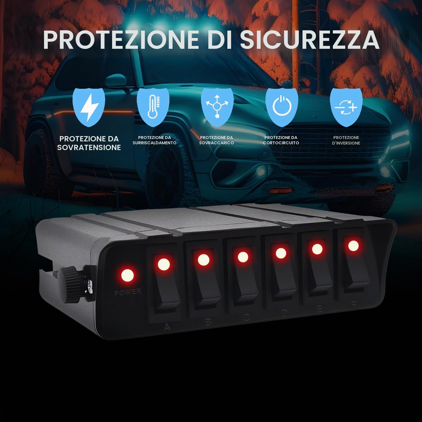 Geloo Interruttore a levetta a 6 marce, quadro elettrico SPST 12 V, interruttore on/off, 40 Amp Max per auto, barche, marine, camper, camper e camper