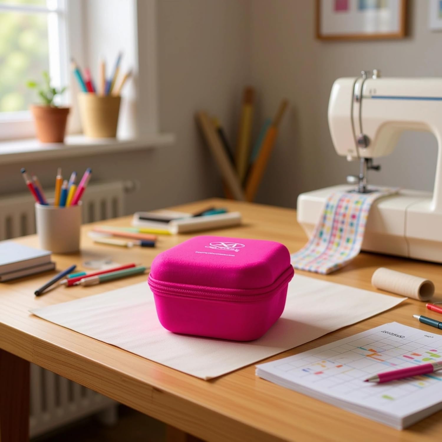 Martelli Rotary Cutter Case (Pink) - Sewing Notions Storage for Quilters, Crafters, and Sewing Enthusiasts - Craft Storage Box (Pink)