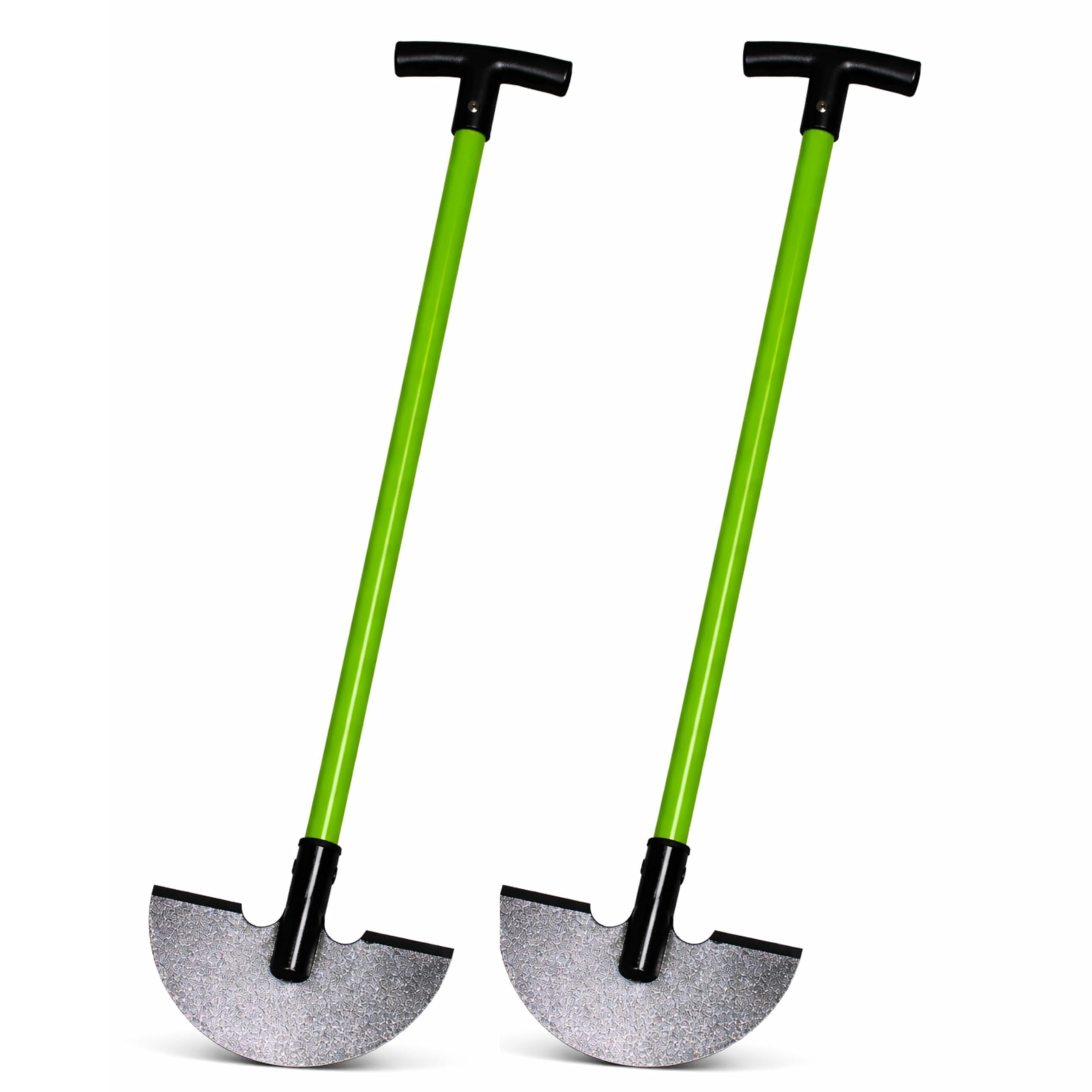 Unibos X2 Heavy Duty Grass Lawn Edge Border Edging Trimming Cutter Carbon Steel Long Handle Half Moon Head Step Turf Edger Manual Gardening Tool Long 91cm