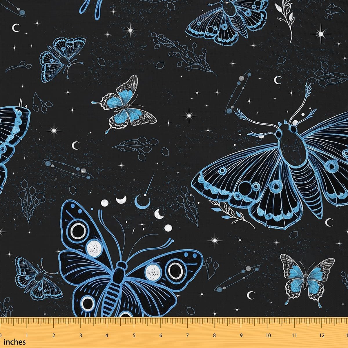 Boho Watercolor Fish Waterproof Fabric by The Yard Geometric Fishes Bohemian Print Sea Creature Home DIY Fabric by The Yard Graffiti Lines Upholstery Fabric for Arts Craft Quilting Sewing,3 Yards