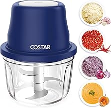 COSTAR 350Ml Rechargeable Mini Electric Chopper 304 Stainless Steel Blades Food Processor For Kitchen, German Design, One Touch Operation, 1 Year Warranty, Ideal For Mincing Ginger, Onion, Meat