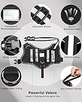 Vista 4 de Arnés de chaleco para perro de servicio MOOGROU y juego de correa+10 parches para cachorros y perros pequeños, chaleco para perro de apoyo emocional