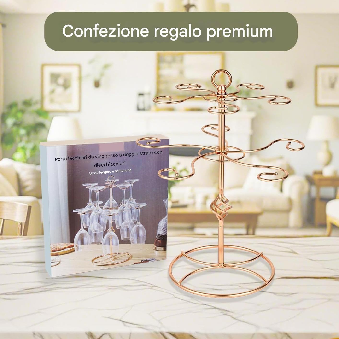 Support arbre pour cocktails et boissons - Présentoir à boissons à deux niveaux avec porte- | Support pour tour de champagne | Pour maison, comptoir, mariage, restaurant, cuisine, salle à