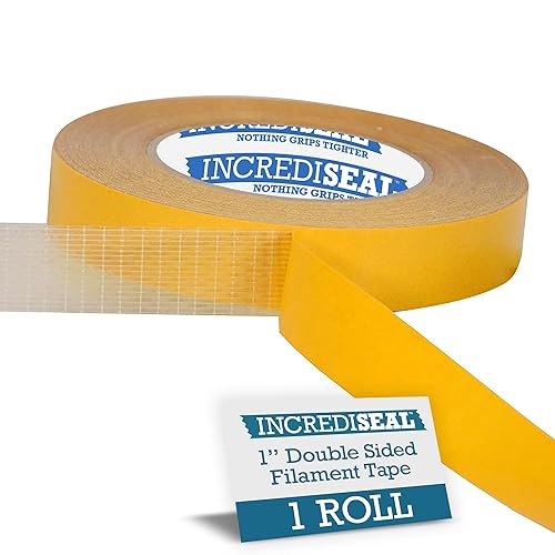 Vista 19 de IncrediSeal Cinta de montaje de filamento reforzado de fibra de vidrio bidireccional de doble cara de 3 pulgadas, 36 yardas, 9.0 mil, industrial