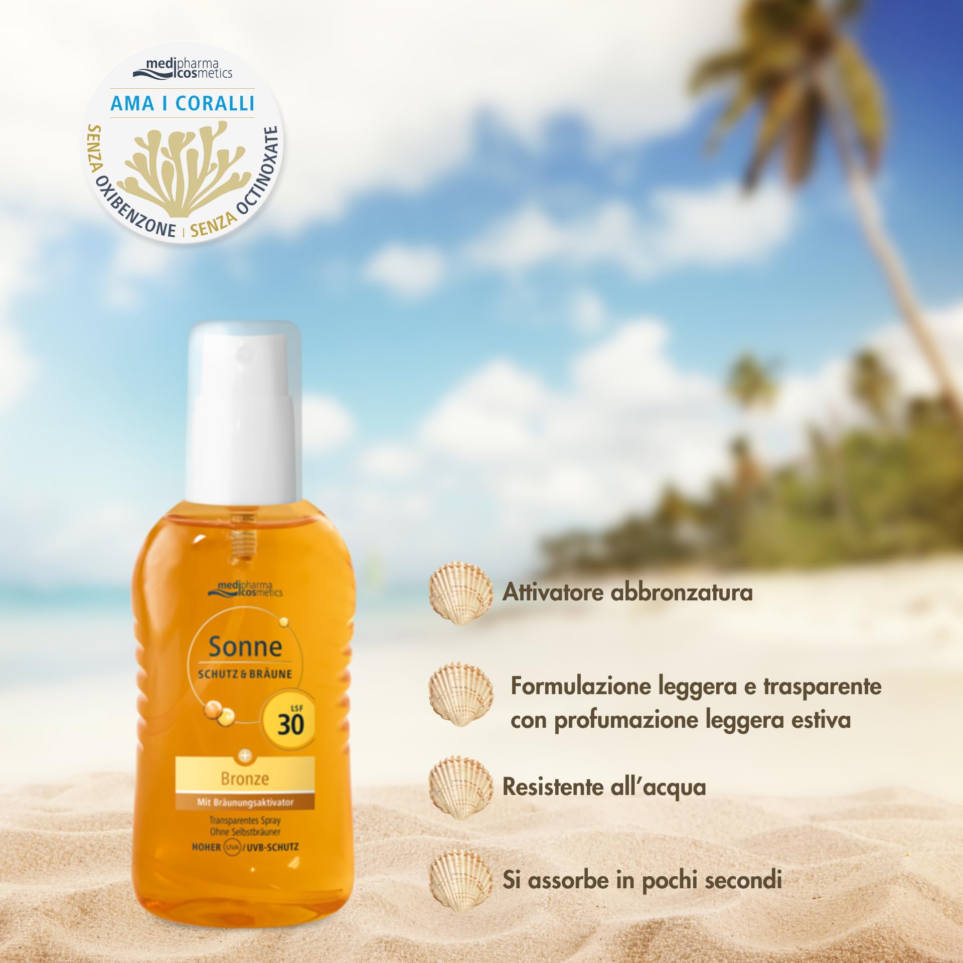 Medipharma Sonnen-Aktivator, LSF 30, leichte und transparente Textur, wasserfest, 200 ml (Packung mit 2)