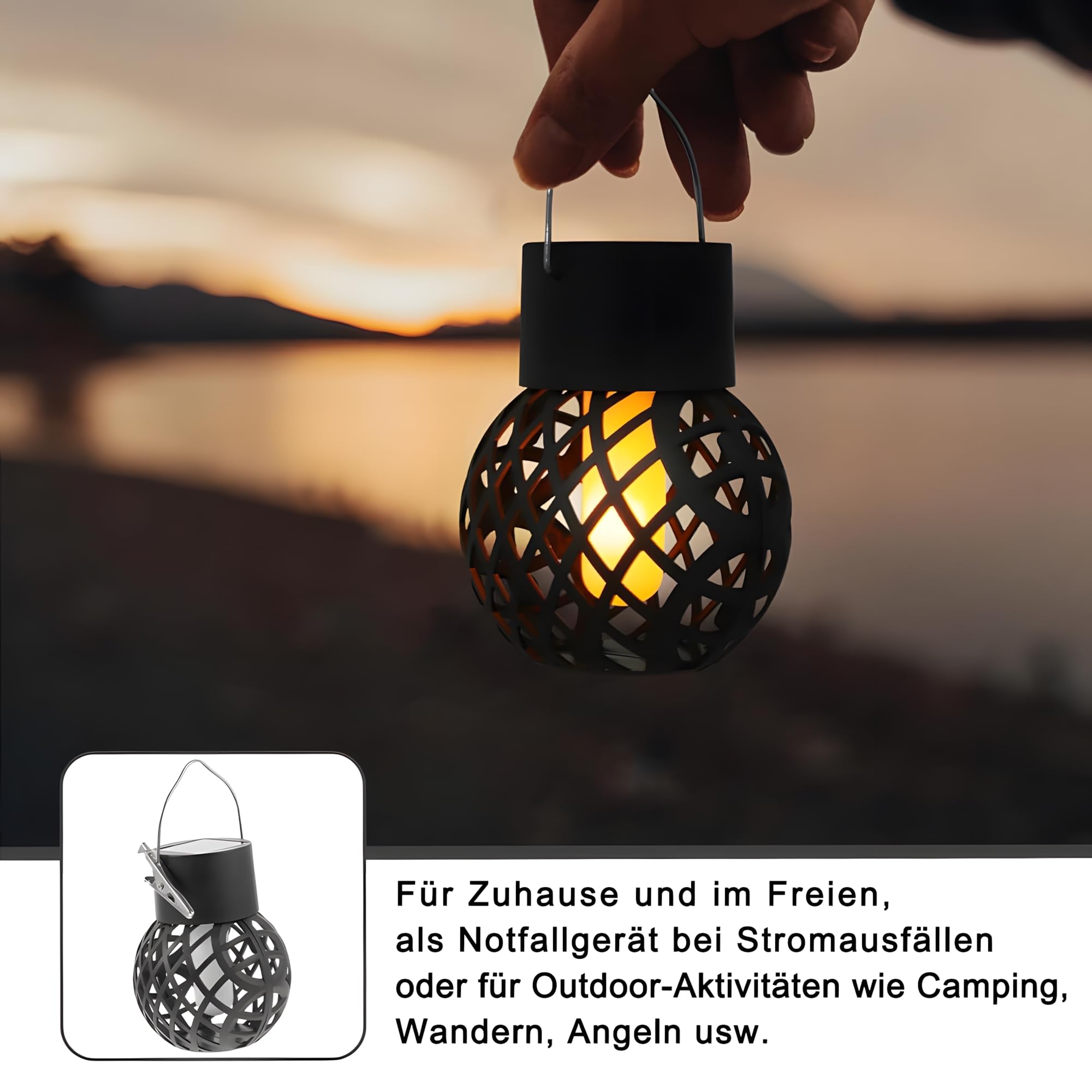 Solarlampen für Außen Hängend x8, Gartenleuchten Solar Hängelampe Outdoor mit Clips, Solar Hängeleuchte, Solarleuchte Hängend, Led Hängelampe Outdoor, Solarlampe Baum für Garten, Hof, Camping Deko.