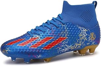 Men and Women Soccer Shoes Adults FG Sole Soccer Cleats Elastic High-collar Knit Design Lightweight Training Football Shoes